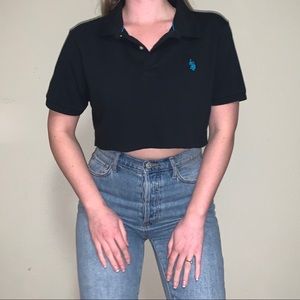 Cropped US polo top